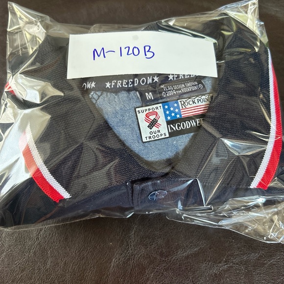 Elks Club USA Mens American Flag Polo Size Medium. In God We Trust. - Picture 8 of 8